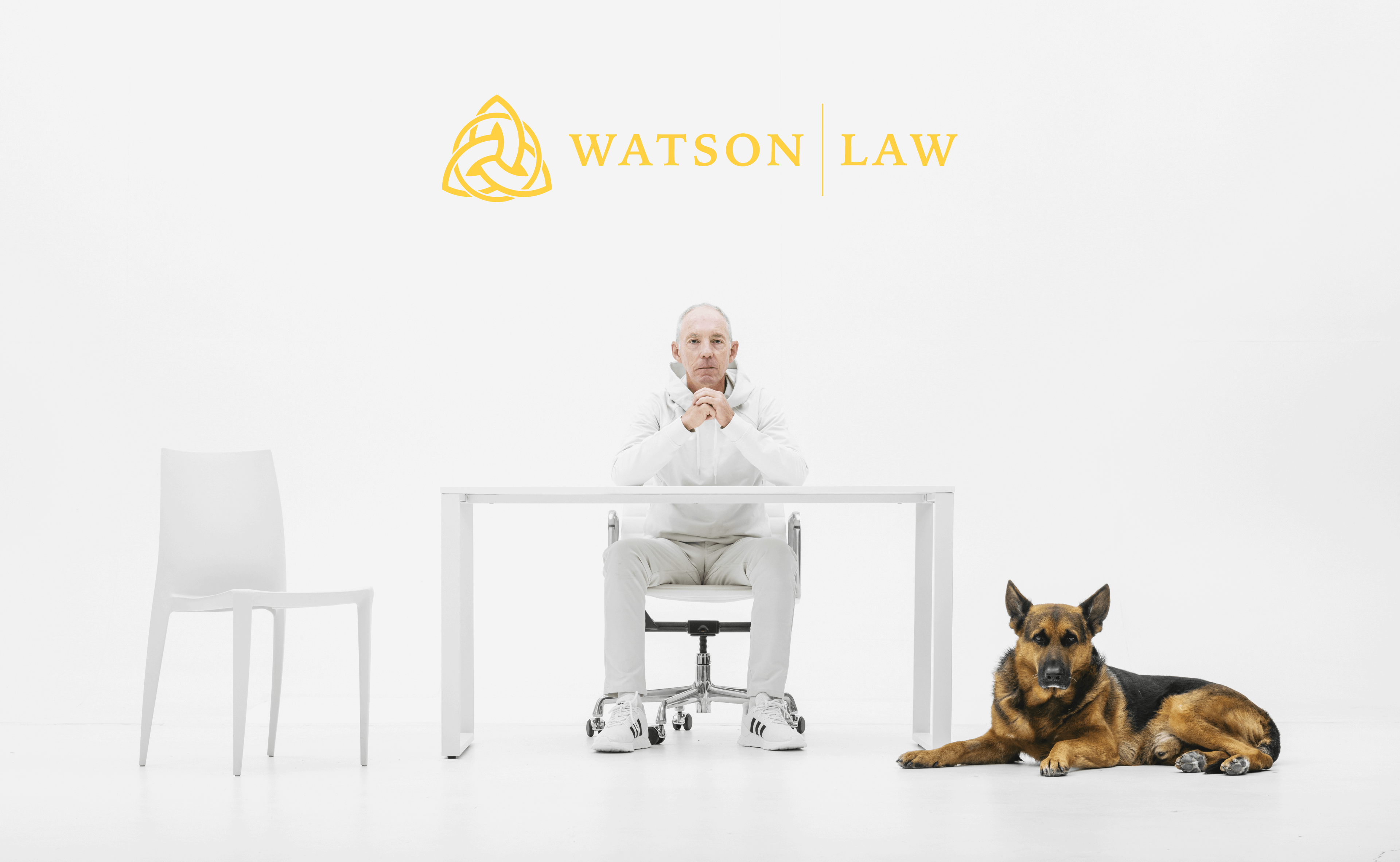 Chuck Watson with German Shepard